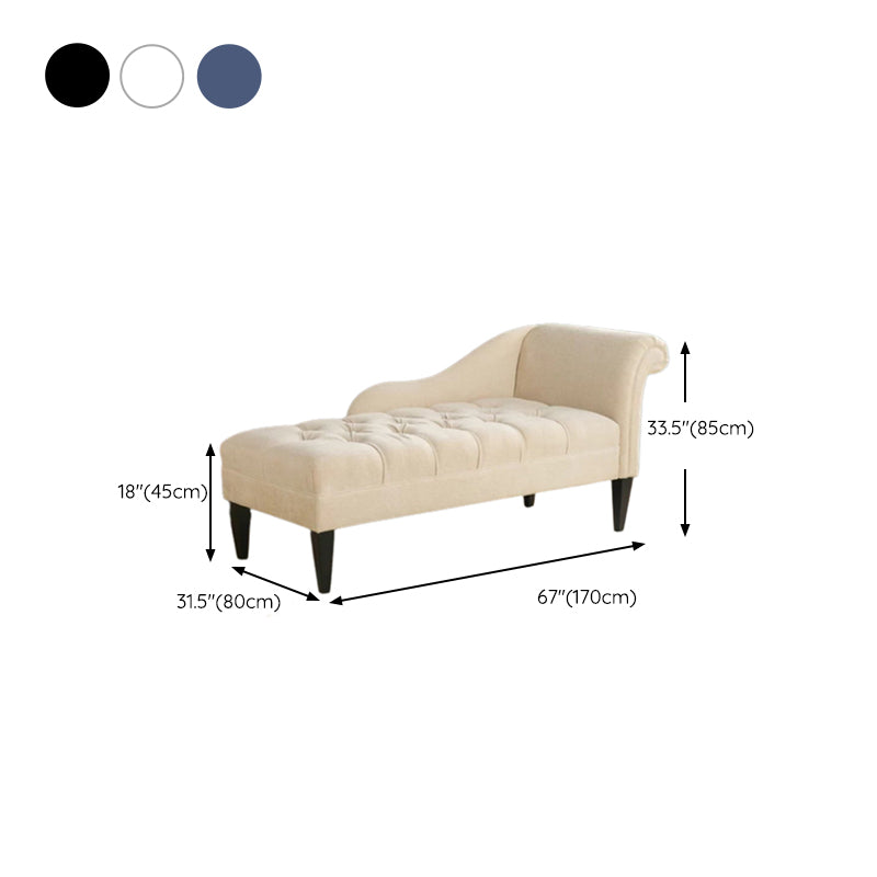 Modern Cotton Blend Upholstered Cushioned One Armed Chaise Lounge