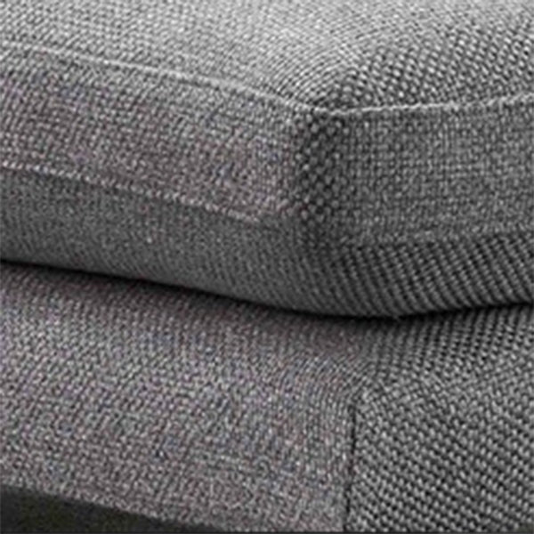 Contemporary Upholstered Cotton Blend Flared Arm Chaise Lounge in Gray