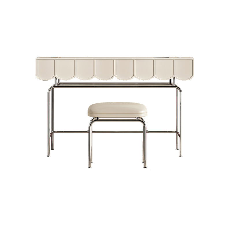 2 Drawers Stainless Steel Makeup Table Desk Vanity for Women - 29.5" H