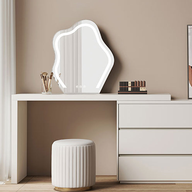 Contemporary 6-Drawer Make-up Dressing Table and Stool - 29.5" H
