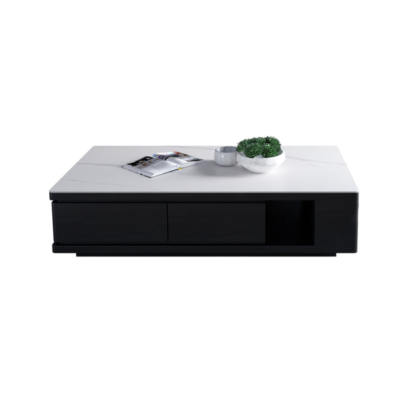 15"H Contemporary Cocktail Table Storage Rectangle Coffee Table