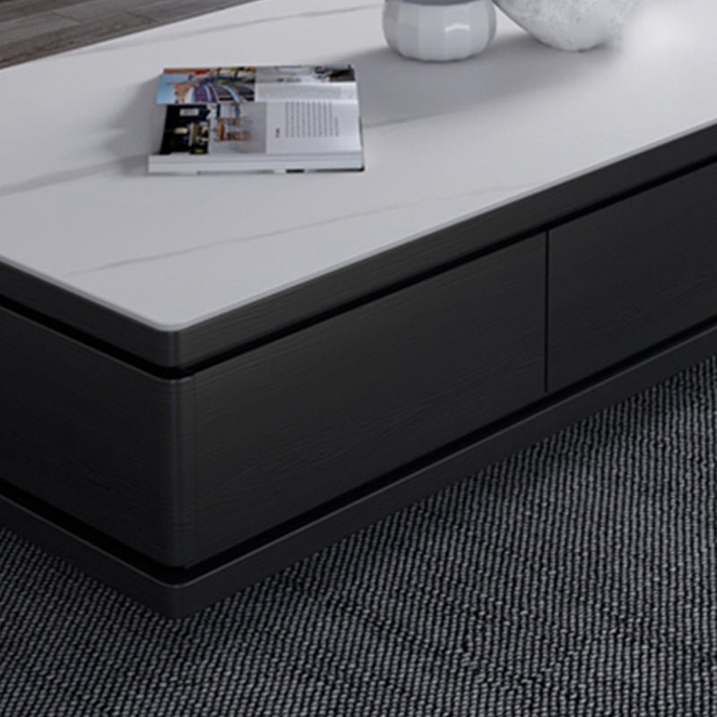 15"H Contemporary Cocktail Table Storage Rectangle Coffee Table