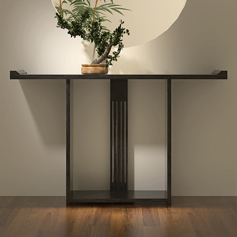 Rectangle Contemporary Console Table Wood Console Sofa Table in Black/Brown/Natural