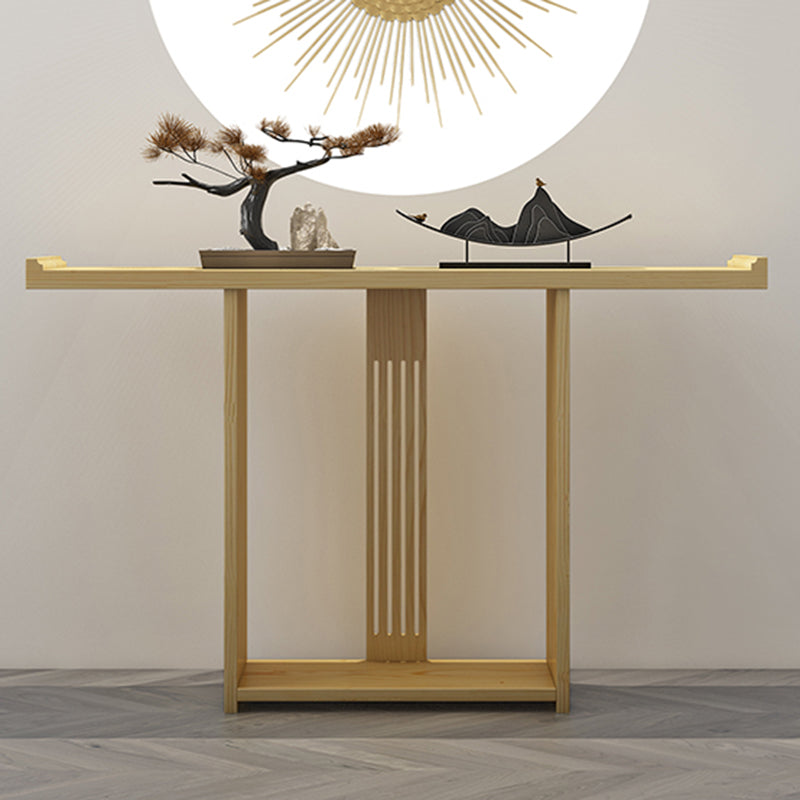 Rectangle Contemporary Console Table Wood Console Sofa Table in Black/Brown/Natural
