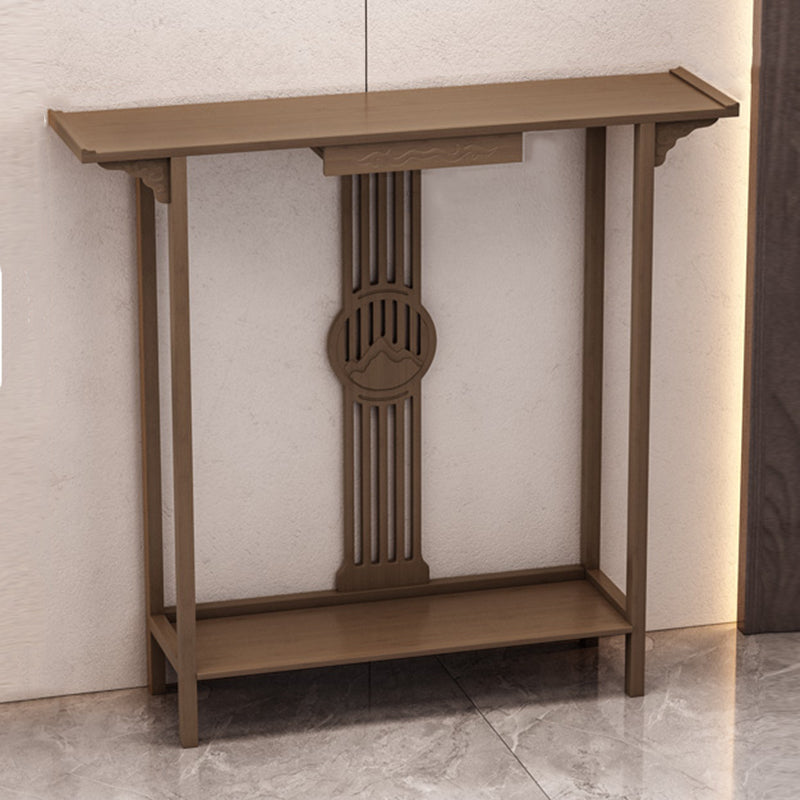 Rectangle Shape Contemporary Console Table Dark Brown Bamboo Console Sofa Table