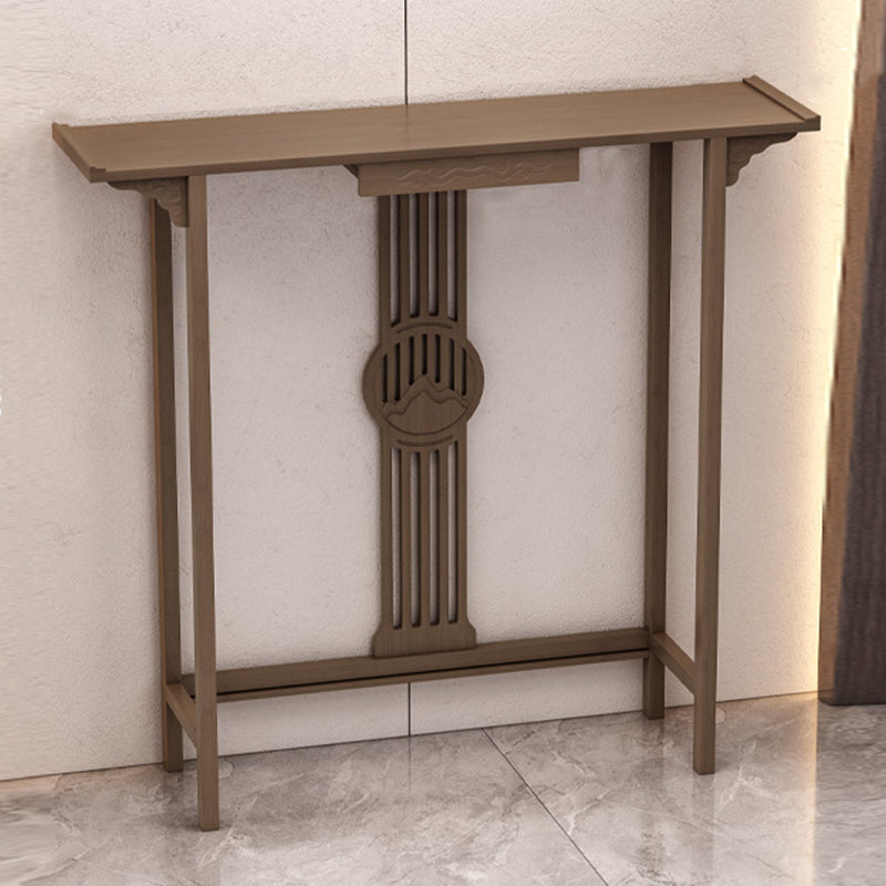 Rectangle Shape Contemporary Console Table Dark Brown Bamboo Console Sofa Table