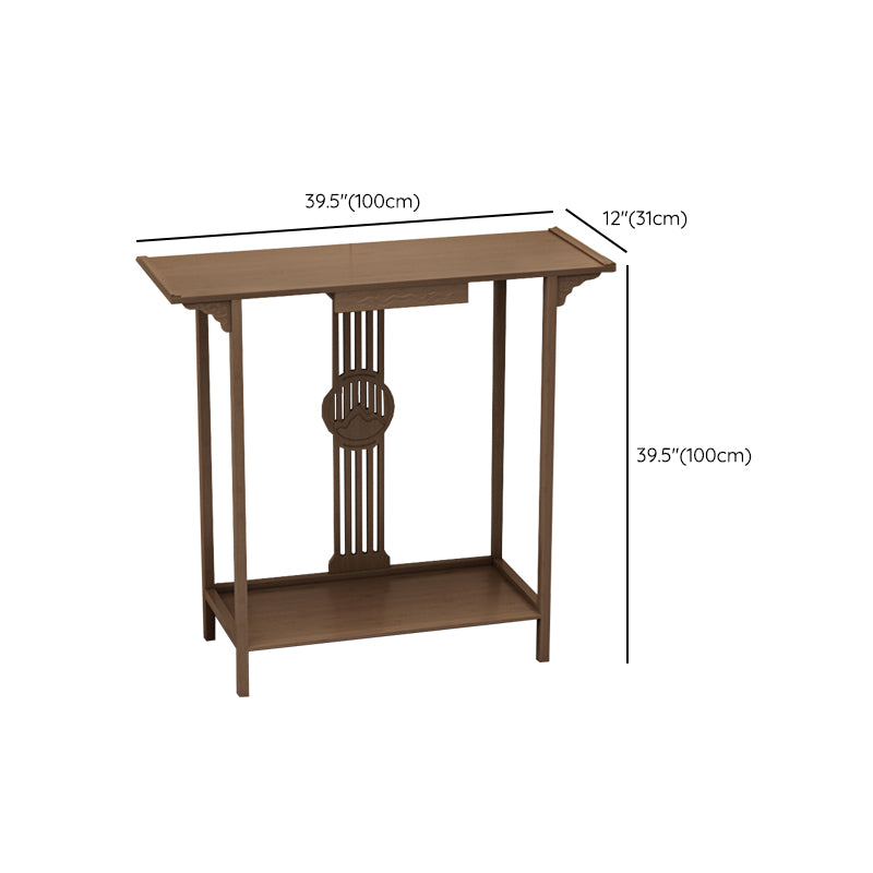 Rectangle Shape Contemporary Console Table Dark Brown Bamboo Console Sofa Table