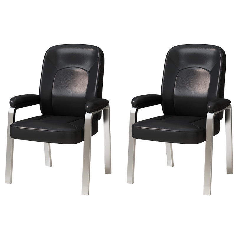 Modern Fixed Arms Office Chair No Wheels Desk Chair for Home