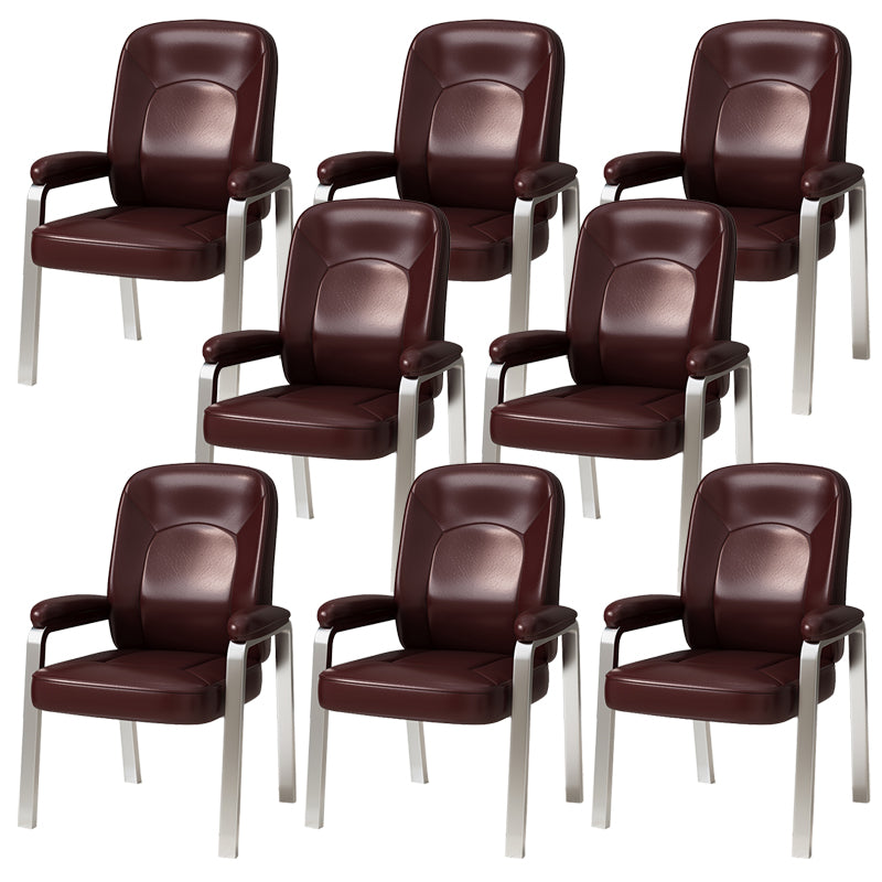 Modern Fixed Arms Office Chair No Wheels Desk Chair for Home