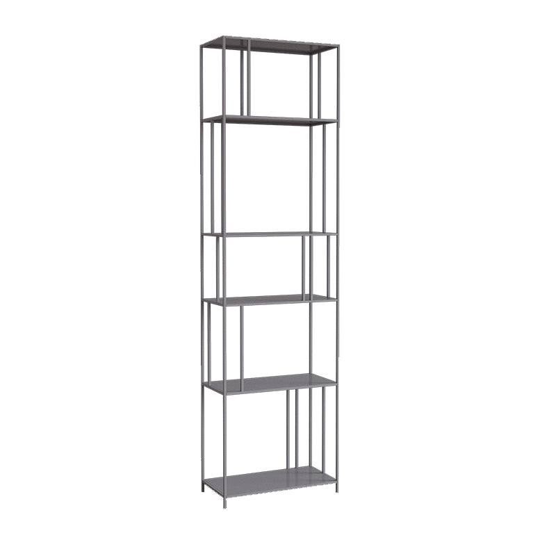 Modern Style Open Back Bookshelf Vertical Metal Bookcase with Shelves