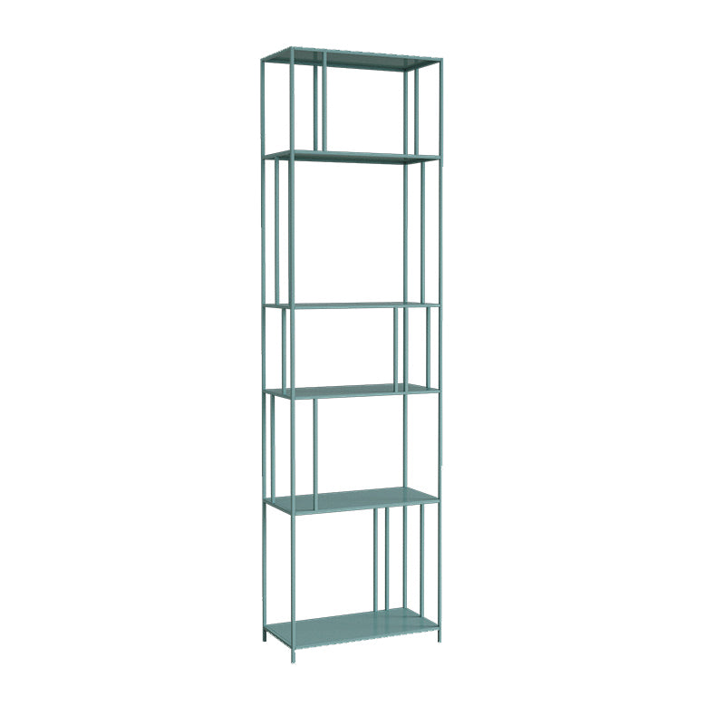 Modern Style Open Back Bookshelf Vertical Metal Bookcase with Shelves