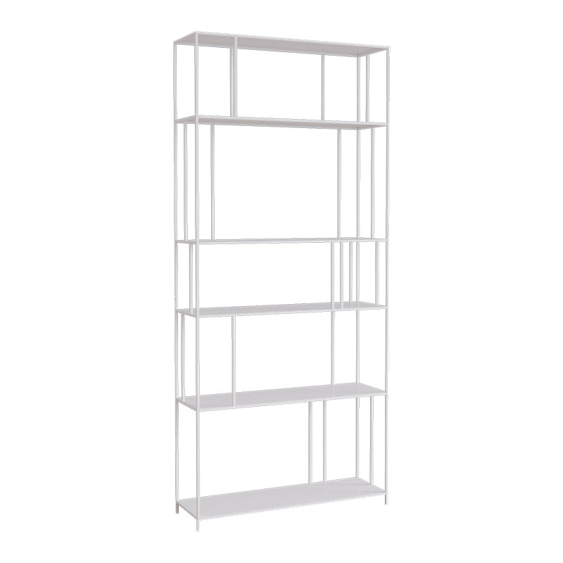 Modern Style Open Back Bookshelf Vertical Metal Bookcase with Shelves