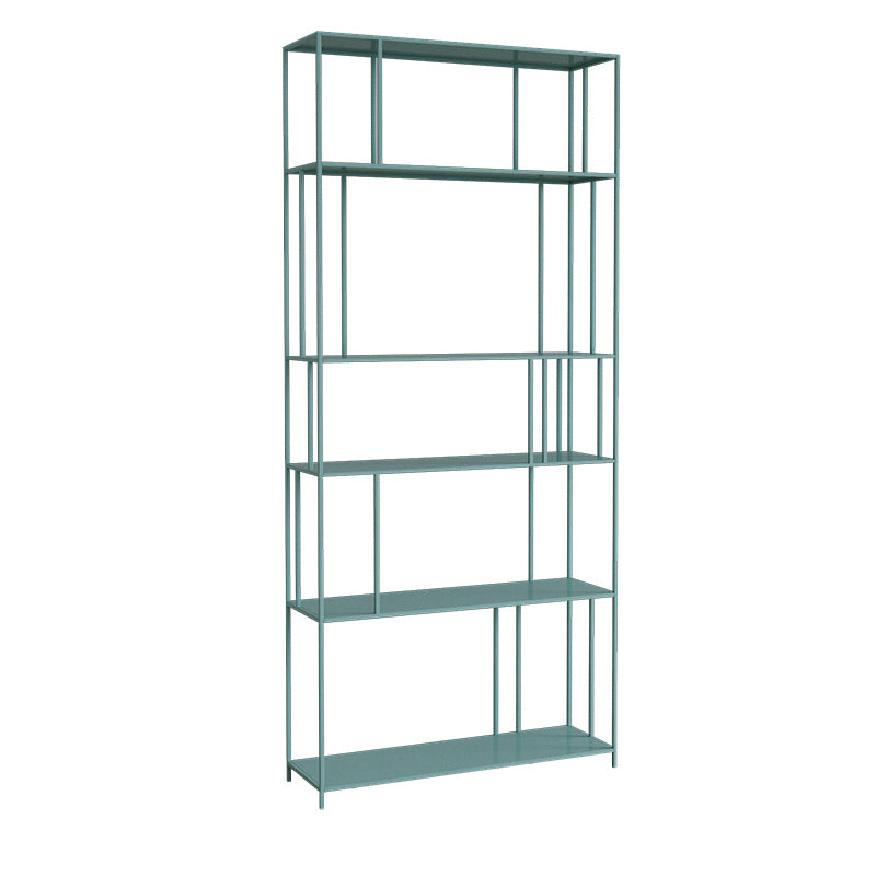 Modern Style Open Back Bookshelf Vertical Metal Bookcase with Shelves