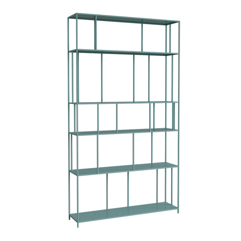 Modern Style Open Back Bookshelf Vertical Metal Bookcase with Shelves