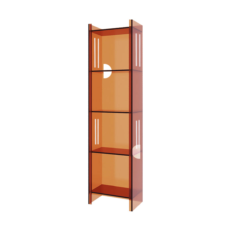 Modern Closed Back Standard Bookshelf Acrylic Bookcase with Rectangular Shelves
