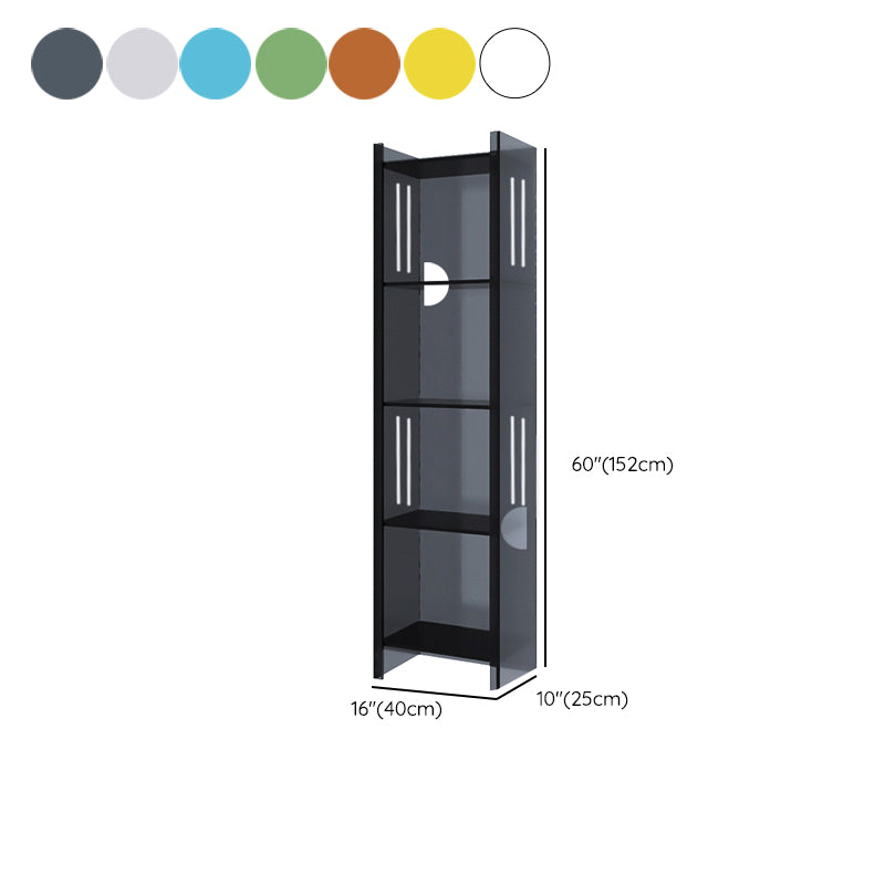 Modern Closed Back Standard Bookshelf Acrylic Bookcase with Rectangular Shelves