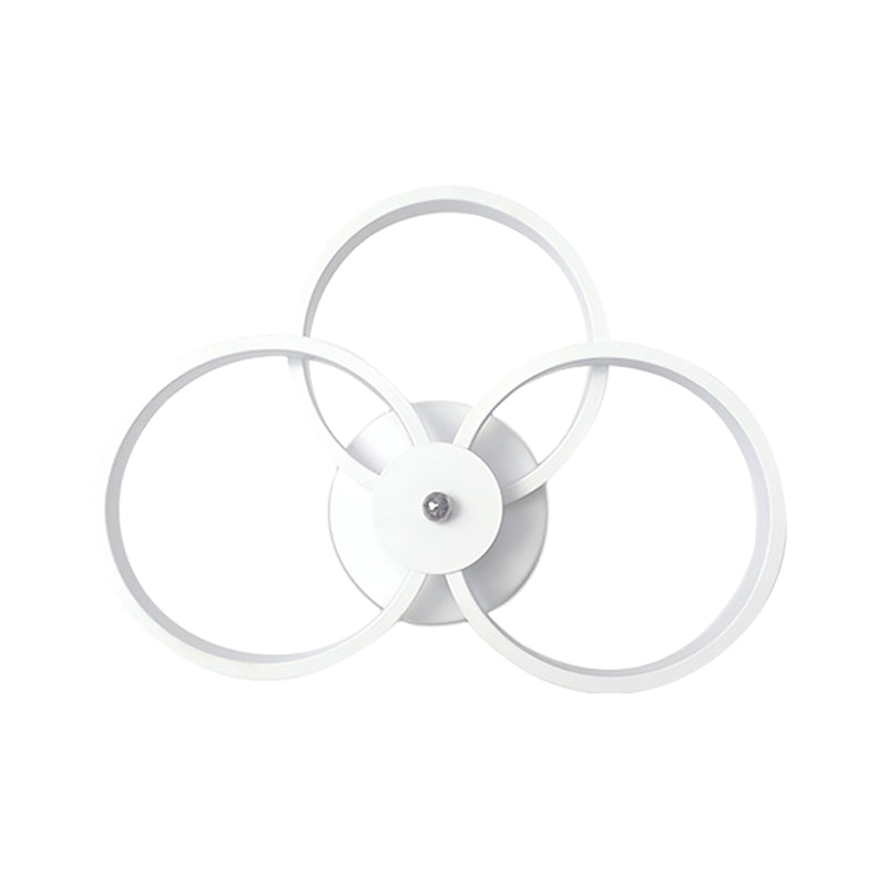 Lampe murale à cerceau noir / blanc LED moderne 2/3 lumières Idées d'éclairage mural acrylique en chaud / blanc / deuxième équipement