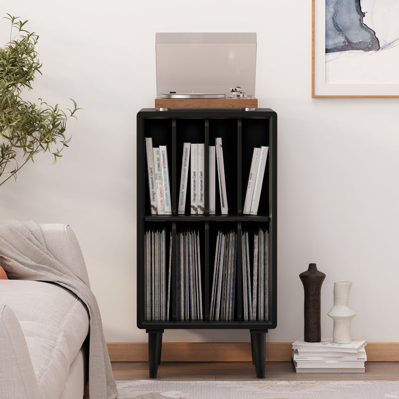 Vertical Solid Wood Bookshelf Contemporary Closed Back Bookcase