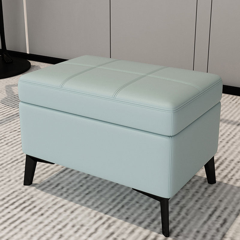 Modern Leather Storage Ottomans Rectangle Storage Ottomans with 4 Legs