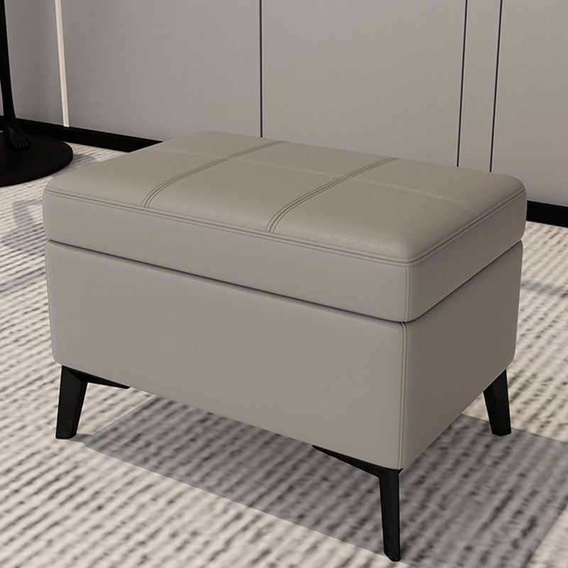 Modern Leather Storage Ottomans Rectangle Storage Ottomans with 4 Legs