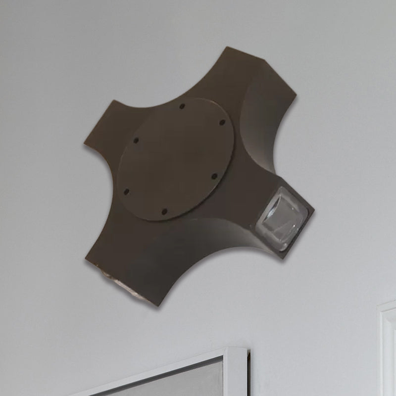 3/4 Luces Corredor Luz de pared Donce con tono metálico geométrico Lámpara de pared de acabado negro