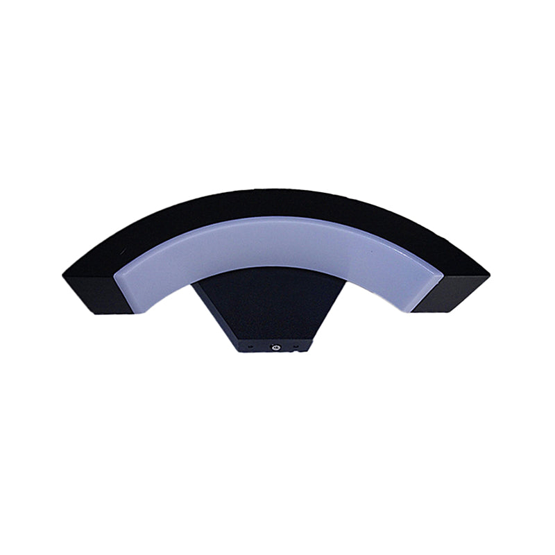 Contemporary Arc Wall Sconce Lighting Acrylic Integrated LED Bedroom Wall Lamp in Black, Warm/White Lighting