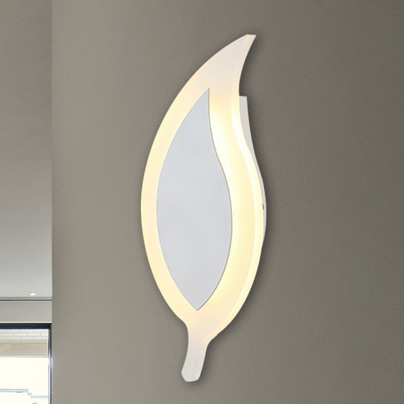Lámpara de pared de hoja de 6 "de ancho LED acrílico LED blanco Luz de la luz con luz cálida/blanca/tercera marcha