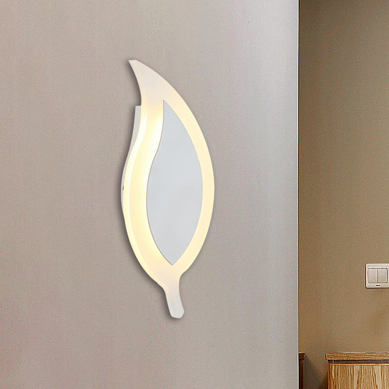 Lámpara de pared de hoja de 6 "de ancho LED acrílico LED blanco Luz de la luz con luz cálida/blanca/tercera marcha