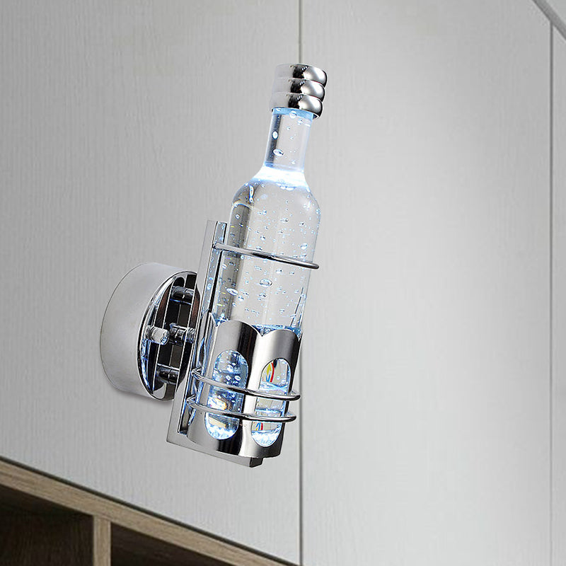 Contemporary Bottle Shaped Wall Lamp Crystal 1 Light Bar Cafe Wall Light in Multi Color/Purple/Blue Light