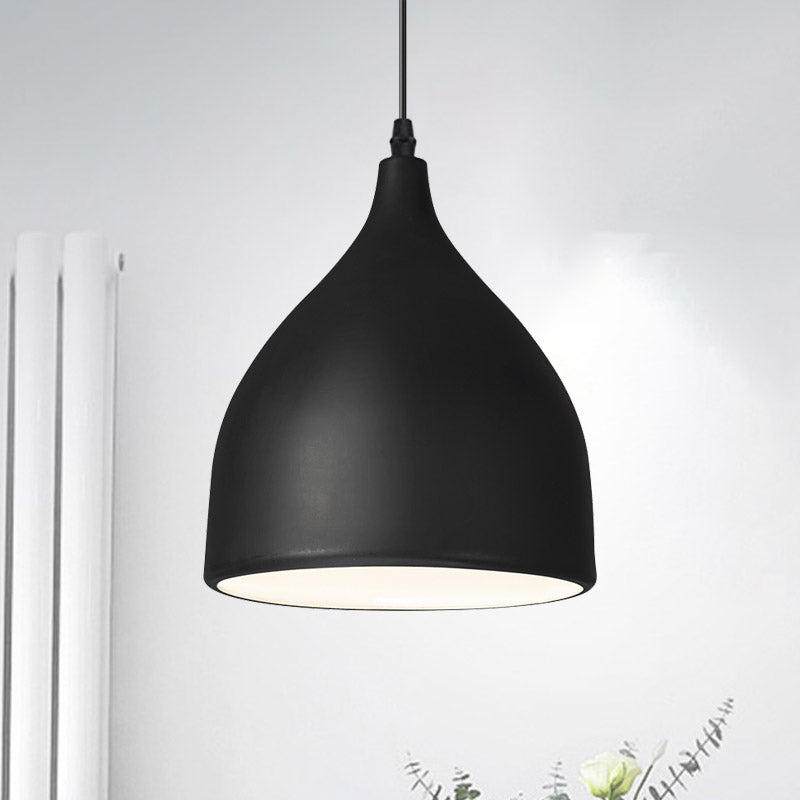 Zwart/witte afwerking koepelhanglamp modernistische stijl metalen 1 bol keuken hanglampje