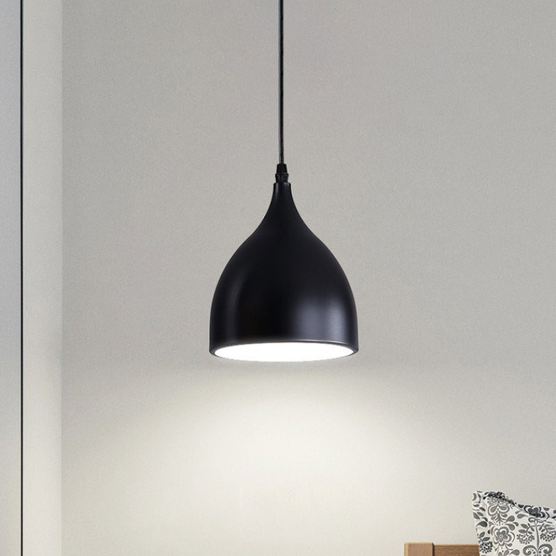 Zwart/witte afwerking koepelhanglamp modernistische stijl metalen 1 bol keuken hanglampje