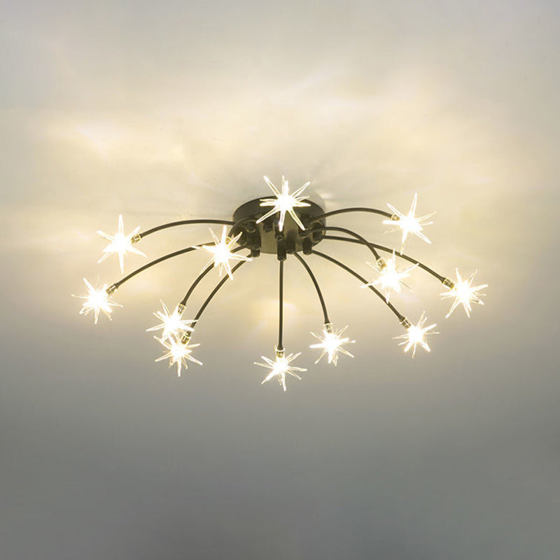 Modern Simple Star Shape Ceiling Light with Glass Shade for Living Room