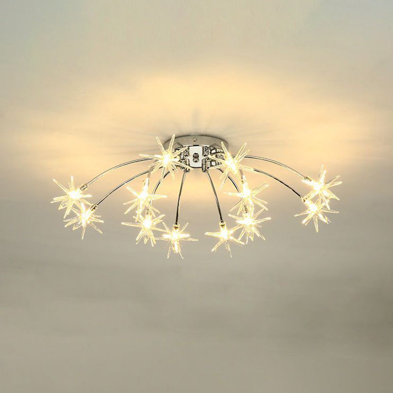 Modern Simple Star Shape Ceiling Light with Glass Shade for Living Room