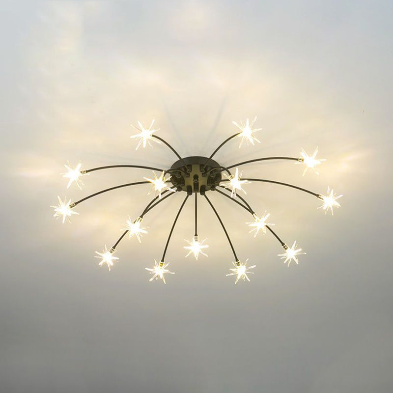 Modern Simple Star Shape Ceiling Light with Glass Shade for Living Room