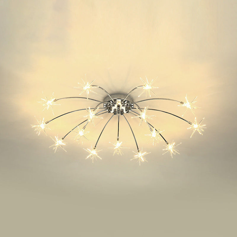 Modern Simple Star Shape Ceiling Light with Glass Shade for Living Room