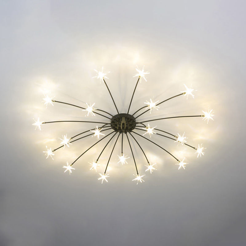 Modern Simple Star Shape Ceiling Light with Glass Shade for Living Room