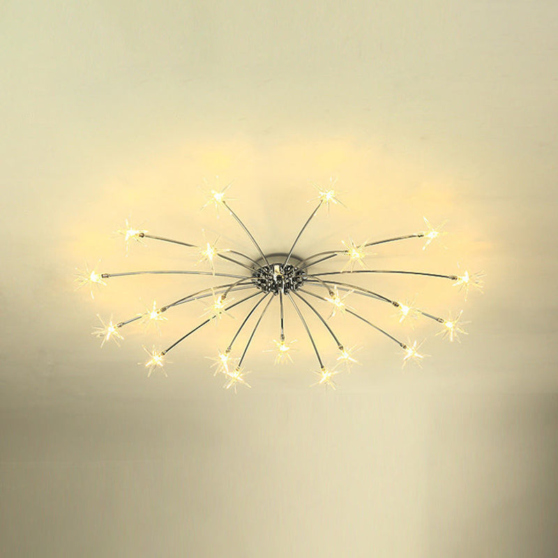 Modern Simple Star Shape Ceiling Light with Glass Shade for Living Room