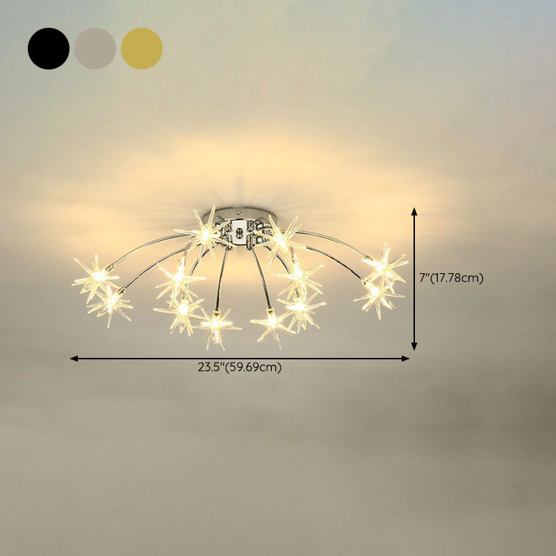 Modern Simple Star Shape Ceiling Light with Glass Shade for Living Room