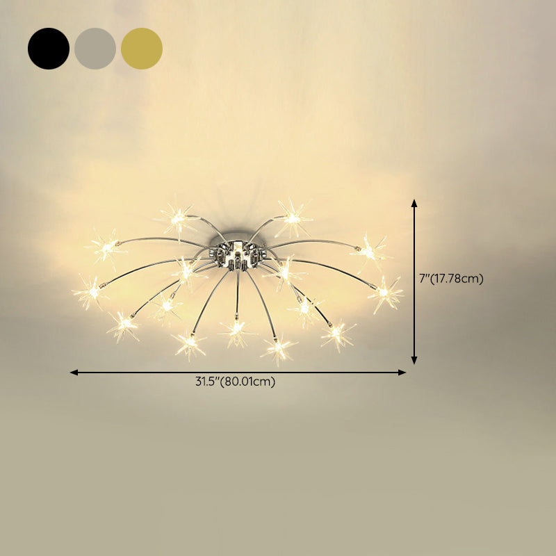 Modern Simple Star Shape Ceiling Light with Glass Shade for Living Room