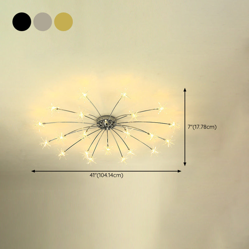 Modern Simple Star Shape Ceiling Light with Glass Shade for Living Room