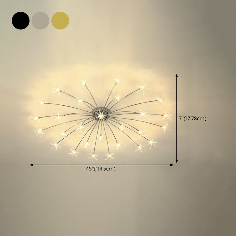 Modern Simple Star Shape Ceiling Light with Glass Shade for Living Room