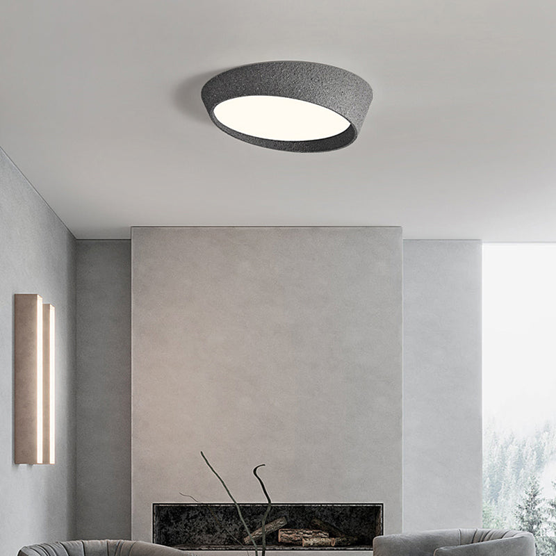 Distressed Finish Flush Mount Iron and Acrylic LED Industrial Ceiling Flush in Grey