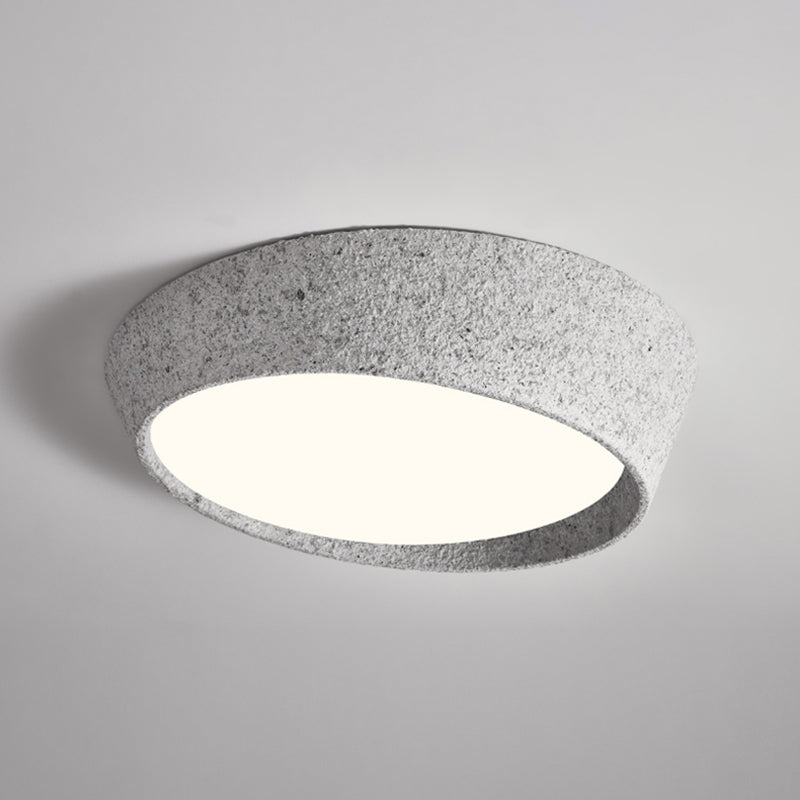 Distressed Finish Flush Mount Iron and Acrylic LED Industrial Ceiling Flush in Grey