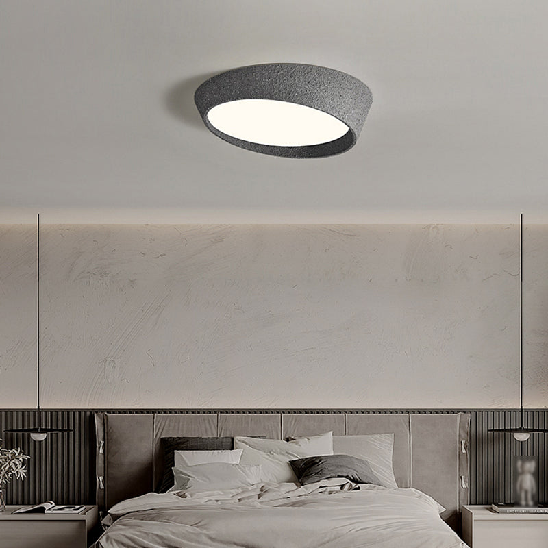 Distressed Finish Flush Mount Iron and Acrylic LED Industrial Ceiling Flush in Grey