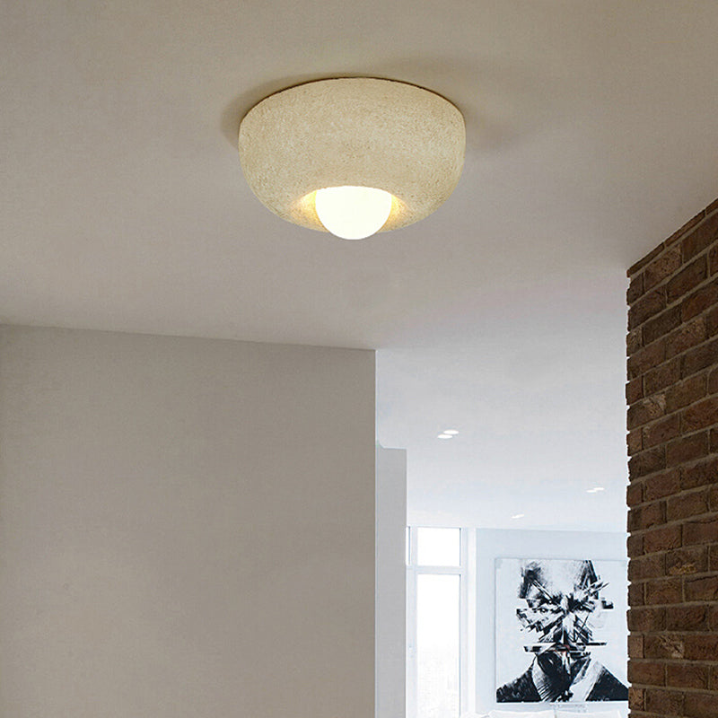 Industrial Flush Mount Plastic and Acrylic LED Ceiling Flush in White