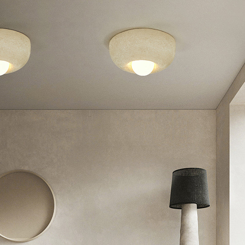 Industrial Flush Mount Plastic and Acrylic LED Ceiling Flush in White