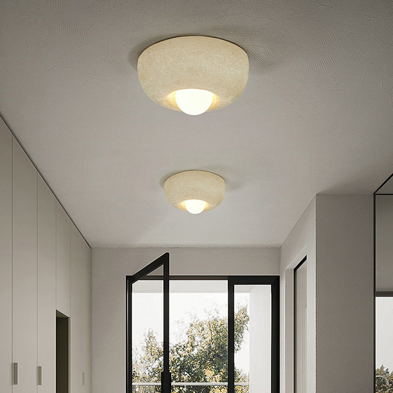 Industrial Flush Mount Plastic and Acrylic LED Ceiling Flush in White