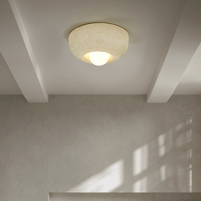 Industrial Flush Mount Plastic and Acrylic LED Ceiling Flush in White