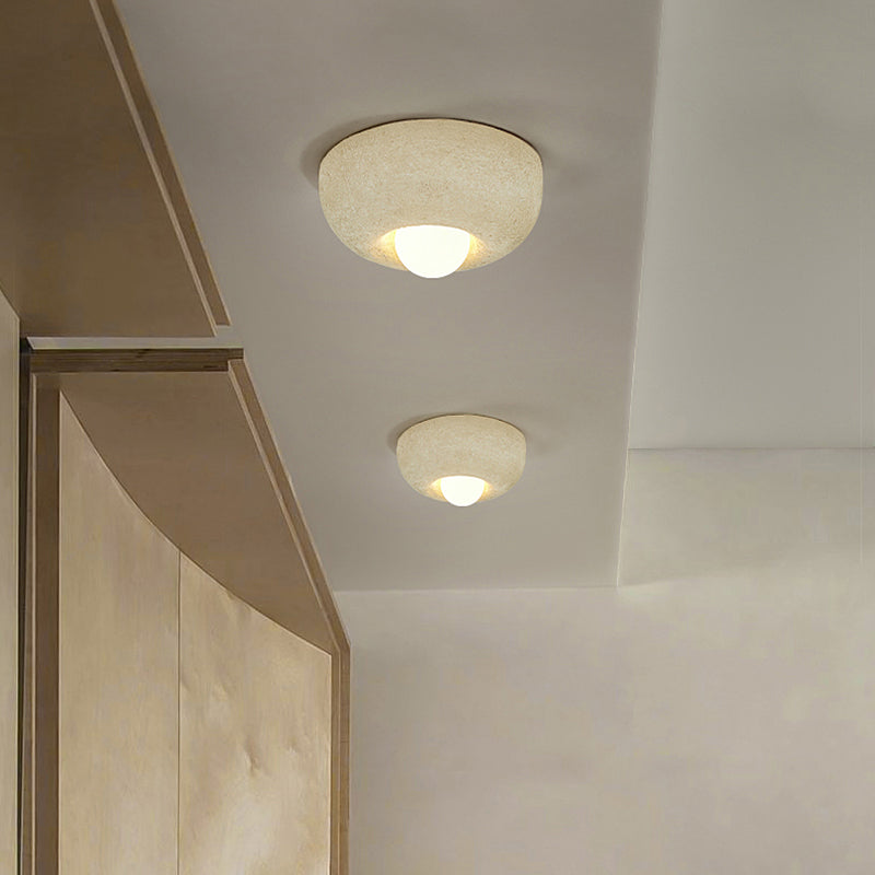 Industrial Flush Mount Plastic and Acrylic LED Ceiling Flush in White