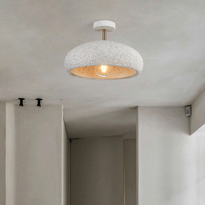 Resin Dome Shade Ceiling Semi Flush 1 - Light Industrial Semi Flush Mount